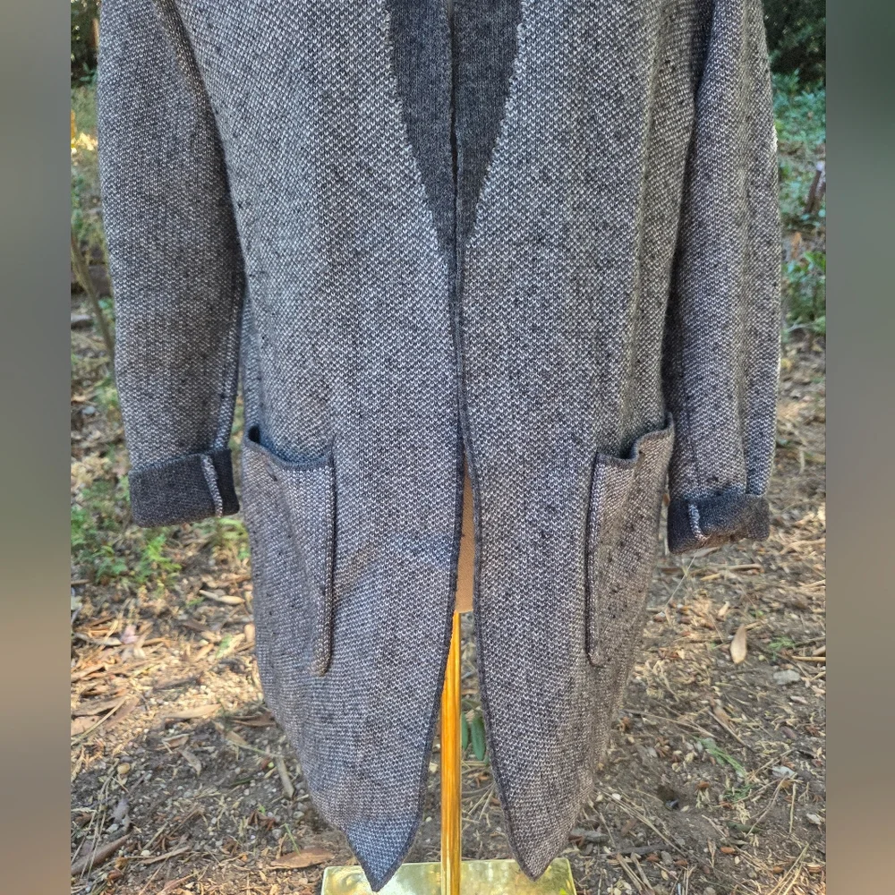 Talbots Wool Blend Womens Charcoal Knit‎ Sweater Cardigan